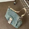 Torby wieczorowe wszechstronna łańcuch pod pachami ramię Ladies Harajuku Tote Denim Bag Y2K Vintage Korean torebki modowe Kobiety