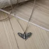 Pendant Necklaces Death Moth Necklace Vintage Sugar Skull Gothic Butterfly Rock Emo Goth Hiphop Women Men Jewelry Halloween Accessories