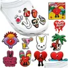 Peças de sapato Acessórios Moq 100pcs New Bad Bunny Forma Clog Charme 2D Soft Pvc Jibz Sapato Peças Encantos Acessórios Tendência Clog Fivelas D Dhfcj