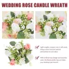 Decorative Flowers Rose Garland Holder Holders Wedding Wreath For Table Conical Pillars Decor Home Silk Flower Rings Artificial