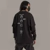 Erkek Tişörtler Unisex Hip-Hop Uzun Kollu Sahte İki Parçalı T-Shirt Erkekler Gevşek Japon Yaz Sokağı Giyim Harajuku Üstü Büyük Boy J240221