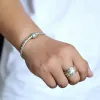 Кольца S999 Кольца из стерлингового серебра для женщин и мужчин 2022 Рождество Новая мода Тотем вечной лозы Морская волна Регулируемые украшения из чистого серебра