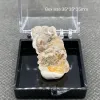 Tartlanmalar% 100 Doğal Meksika Floresan Hyalit (Cam Opal) Mineral Örneği Kuvars + Kutu Boyutu: 35*35*35mm