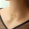 Halsband arabiska namn halsband med cz sten, personligt namn halsband, anpassade namnsmycken, 18k guld arabiskt namn halsband, läckra smycken