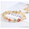 Bracelets 8 mm Crystal Citrine Strawberry Quartz Bracelets Bracelets en pierre naturelle pour femmes Cadeaux Perles d'amitié Bracelet Bijoux