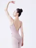 Stage Wear Women Classical Bodysuit Ballerina Dancewear Print Sleeveless Backless Dance Ballet Performance Gymnastics Leotard Costume