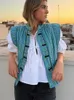 Gilets pour femmes Mode Contraste Stripe Gilet pour femmes Printemps Épaissir Chaud Collier Femme 2024 Chic Vintage Lady Cardigan Manteau