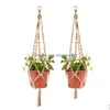 Planters Pots Plant Hangers Rame Rope Holder Ropes Wall Hanging Planter Hanger Basket Plants Holders Indoor Flowerpot Baskets Lift Dhvzl