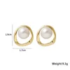 Orecchini Orecchino di perla imitazione per donna Orecchini a bottone rotondi color oro Regalo di Natale Design irregolare Orecchini insoliti femme 230831