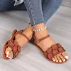 Sandales fleur femmes Rome appartements plage robe chaussures 2024 mode été décontracté marche pantoufles tongs diapositives Mujer Zapatillas