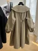 Klänning Superaen Highend Trench Coat for Women Spring och Autumn New Design Chic Button Up Long Dress