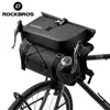 ROCKBROS Bicycle Bag Big Capacity Waterproof Front Tube Cycling Bag MTB Handlebar Bag Front Frame Trunk Pannier Bike Accessories 240219