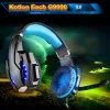 Fones de ouvido KOTION Cada fone de ouvido de fone de ouvido G9000 e fone de ouvido com laptop para laptop PC de mesa de laptop 3,5 mm+fone de ouvido azul preto USB