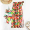 Women's Swimwear Bandage Print Bikinis with Skirt Separate Swimsuit Swimming Suits Two Piece Bathing Suit Summer BeachwearH24221