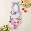 INS Kleine Meisjes Volledige Letter Gedrukt jarretel eendelig Badpak Designer Peuter Bikini Zomer Strand Zwembad Sport Badpakken Mode kind SPA zwemmen S1082