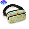 Custom full print waist pack HD pattern Strong durable versatile adjustable belt can be carried around the waist and slant chest practical strong twill 228g cyan