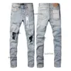 Jeans lila designer rak mager byxor jeans baggy denim europeiska jean hombre herrbyxor byxor biker broderi rippade för trend 29-40