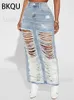Saias 2023 Chic Rapped Skirt Mulher Fashion Cutout Cintura alta Saias longas de rua de rua Y2K Blue lavado Jean SKIRTS T240221