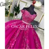 Röd quinceanera klänning prinsessan boll klänning från axelapplikationerna spets korsett söt 15 16 parti