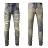 Amirs Designer hommes Jeans Violet Jeans ksubi Jeans Street Torn Patch Hommes Femmes Amirs Star Jeans Brodés Stretch Slim Pantalon Real jeans