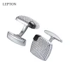 Boutons de manchette LEPTON boutons de manchette classiques pour hommes couleur argent noir boutons de manchette en acier inoxydable pour hommes mariage marié affaires boutons de manchette Gemelos