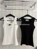 Metal Badge Tanks Top Women Knits Tank Tops Summer Sport Crop Top Gym Fitness Yoga Vest Sticked Tees