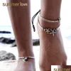 Anklets Star Charm Om Yoga wisiorek Anklets łańcuch linowy Regulowany letni plaża mtilayer boho etniczna hipis stota j dhgarden dhqbi