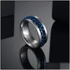 Pierścienie zespołowe pierścionki zespołowe łańcuch stali nierdzewnej pierścień link mody Kobiety Rotatable Mężczyzn biżuterii Spinner Corkscrew Prezent 20220228 T2 Drop Deli Dht60