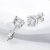 Oorbellen Smyoue 0.13CT Test geslaagd Moissanite Studs Oorbellen voor mannen vrouwen S925 zilver geplatineerd bruid bruiloft diamanten studs GRA