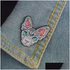 Broches, broches Nouvelle arrivée gris alliage dessin animé Lynx chat broche chemise denim collier animal broches broches pour femmes badge backpa dhgarden dhjxp