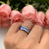 Rings Tungsten Wedding Bands 8mm Blue Blue Dragon Rings for Men Women Engagement Ring Polished Shiny with Carbon Fiber Comfort Fit