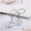 Sleutelhangers Lanyards Sleutelhangers Lanyards Paar sleutelhanger Creatieve metalen transformatoren Hangende ring Gift7301903 Mode-accessoires Othkz Dhztw