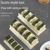 Molde circular para fazer sushi, faça você mesmo, bolo japonês, molde multifuncional, conjunto de ferramentas de fabricação quadrada, acessórios de cozinha