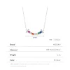 Halsband Modian 925 Sterling Silver Smile Square Rainbow Colorful Zirconia Pendant Necklace Fashion Neck Chain For Women Fine Jewelry