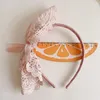 Hair Accessories Big Pink Bow Baby Girls Bands French Vintage Lace Tie Headband Lolita Style Babies