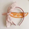 Accessoires pour cheveux, gros nœud rose, bandes pour bébés filles, bandeau à cravate en dentelle Vintage français, Style Lolita pour bébés