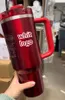 Stanleiness US STOCK winter Pink Red Holiday Starbacks H20 40OZ Mugs Cosmo Pink Parade Tumblers Car Cups Target Red Flamingo Coffee Sparkle 11 Black Chroma Bott F6W5