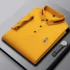 Haftowane z krótkim rękawem bawełniana koszulka polo Men S Shirt Korean Fashion Clothing Summer Luksus Top Asian Size M L XL XXL 3xl