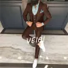 Anzüge Neueste Türkis Hochzeit Männer Anzug Set Slim Fit Prom Bräutigam Kleid Smoking Orange Blazer Trauzeuge Jacke Weste Hosen 3 Stück