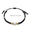 Ketting Nieuwe Handgemaakte Colorf Kralen Gevlochten Armband Voor Vrouwen Meisjes Bohemen Elastische Natuurlijke Parel Charm Bangle Trendy Sieraden Dhgarden Dholr