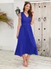 Abiti casual WYWMY Estate senza maniche pieghettato A Line Dress Ladies Sexy scollo a V Carro armato con lacci Elegante abito estivo da spiaggia Abiti da donna