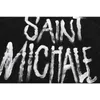 Men's T-Shirts Laundry black Saint Michael T-shirt 2024 mens oversized top T-shirt letter graffiti casual short sleeved street clothing J240221