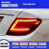 ベンツW204 C180 C200 C260 LED Tail Light 07-14 Streamer Turn Signal Rear Lamp Auto Parts Brake Ranning Light