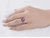 Rings Elegant purple crystal amethyst gemstones diamonds rings for women 18k rose gold color jewelry bijoux bague fashion party gifts
