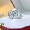 Rings Real 10 Carat D Color Moissanite Rings Top Grade White Green Moissanita Lab Diamond Gemstone S925 Silver Wedding Band Jewelry