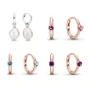 Boucles d'oreilles Panstyle 925 boucles d'oreilles en argent perle d'eau douce or Rose violet Zircon boucles d'oreilles cadeau nouvelle tendance mode bijoux cadeaux pour femmes