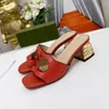 Slippers Sandals G-slipper Slipper Slide Women Women Women Terlocking Cut-Out Shoes 5cm Heel Lady Flop Flops slip on Beach Slide Flat Disual Size 35-44 1.25 13