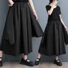 Kjolar japansk korea stil mörk svart hög midja lös sommar höst kjol dam arbete mode kvinnor avslappnad vår ruffle
