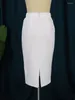 Jupes Falda Femmes Élégantes Blazer Solide Couleur Blanc Rose Taille Haute Taille Genou Longueur Jupe Crayon Grande Taille Bureau D'affaires Travail