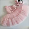 Girls Dresses Baby Dress Summer Cute Bownot Princess Birthday Party 1 Year Tutu Gown Toddler Infant Christening Clothing Drop Delivery Otwx9